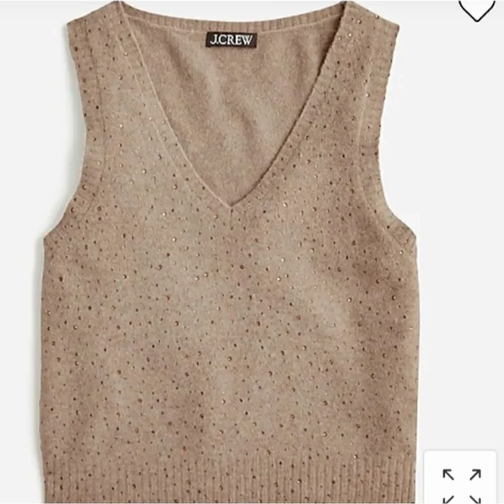 J CREW Crystal Embellished Sweater Shell Vest Supersoft Yarn sz XS NWT